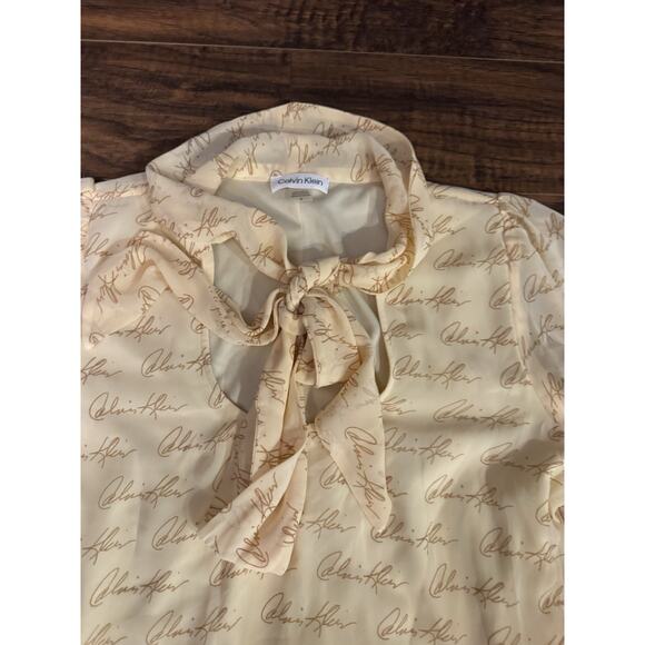 Calvin Klein Cursive Bow-Neck Dress Sz 6 - Picture 4 of 11